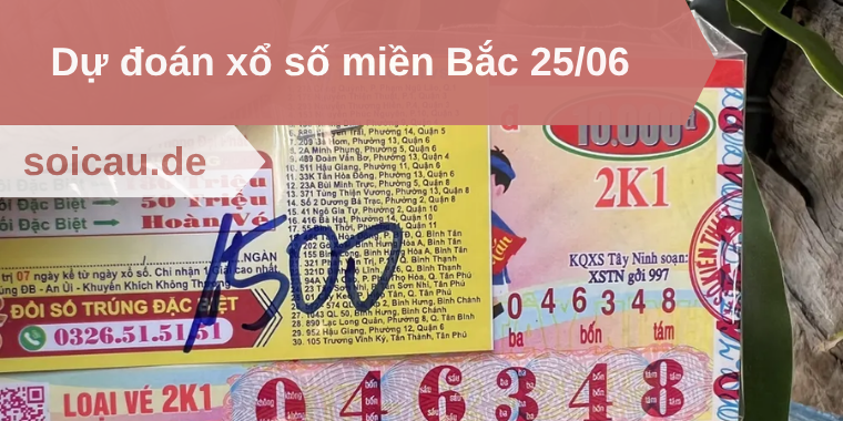 Dự đoán xổ số miền Bắc ngày 25/06