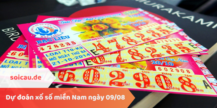 Dự đoán xổ số miền Nam ngày 09/08