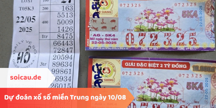Dự đoán xổ số miền Trung ngày 10/08